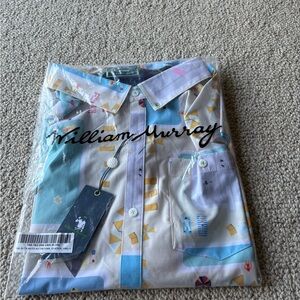 William Murray Fish Outta Water Button Down Golf Resort Summer NWT